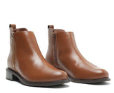 Bota Cano Baixo Marrom Zíper C 30476 0002 0002 Anacapri